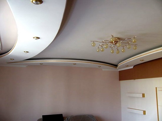 Потолок из гипсокартона на кухню