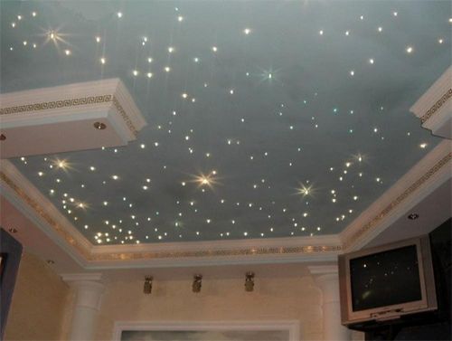 Натяжной потолок со звездами — три способа создания